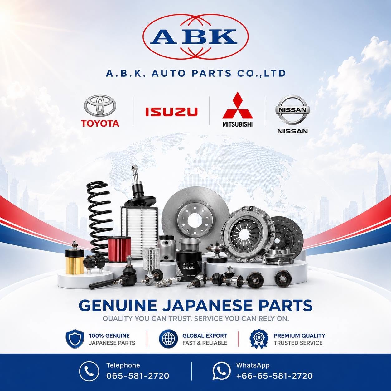 A.B.K. Auto Parts — genuine Japanese parts for Toyota, Isuzu, Mitsubishi and Nissan